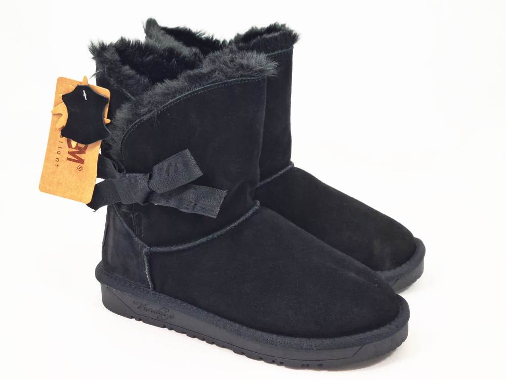 Ghete dama piele negre tip UGG Sandra